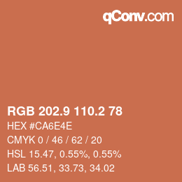 カラーコード: RGB 202.9 110.2 78 | qconv.com