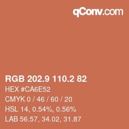 Color code: RGB 202.9 110.2 82 | qconv.com