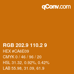 Color code: RGB 202.9 110.2 9 | qconv.com
