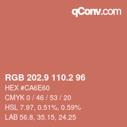 Color code: RGB 202.9 110.2 96 | qconv.com
