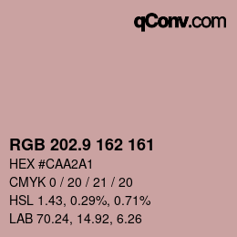 Color code: RGB 202.9 162 161 | qconv.com