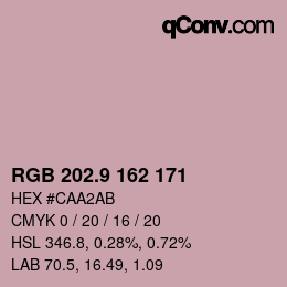 Color code: RGB 202.9 162 171 | qconv.com