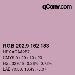 カラーコード: RGB 202.9 162 183 | qconv.com