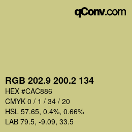 Color code: RGB 202.9 200.2 134 | qconv.com