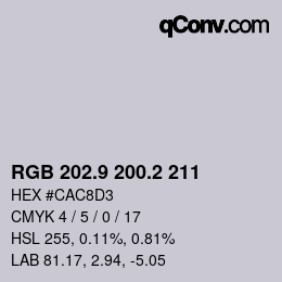 カラーコード: RGB 202.9 200.2 211 | qconv.com
