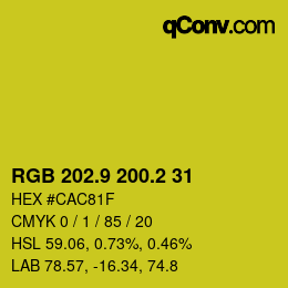 カラーコード: RGB 202.9 200.2 31 | qconv.com