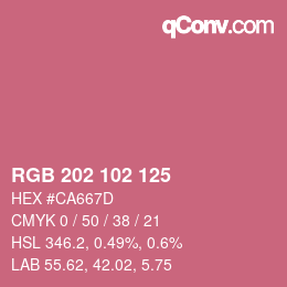 Color code: RGB 202 102 125 | qconv.com