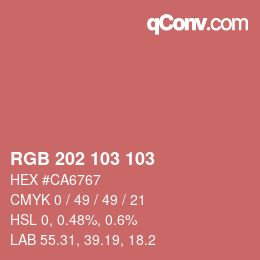 Código de color: RGB 202 103 103 | qconv.com