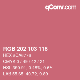 Color code: RGB 202 103 118 | qconv.com