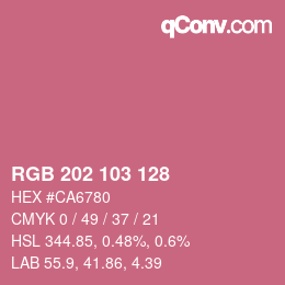 Color code: RGB 202 103 128 | qconv.com