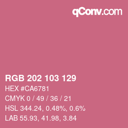 カラーコード: RGB 202 103 129 | qconv.com