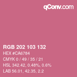 Color code: RGB 202 103 132 | qconv.com