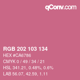 Color code: RGB 202 103 134 | qconv.com