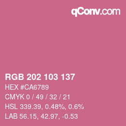 カラーコード: RGB 202 103 137 | qconv.com