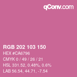 カラーコード: RGB 202 103 150 | qconv.com