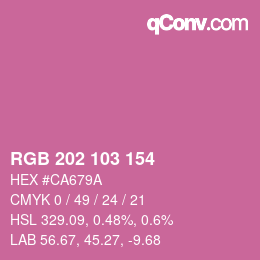 Color code: RGB 202 103 154 | qconv.com