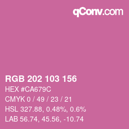 Color code: RGB 202 103 156 | qconv.com