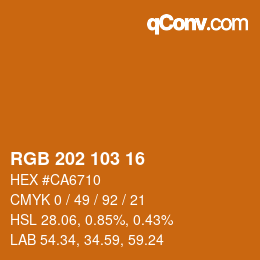 Color code: RGB 202 103 16 | qconv.com