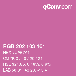 Color code: RGB 202 103 161 | qconv.com
