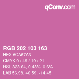 カラーコード: RGB 202 103 163 | qconv.com