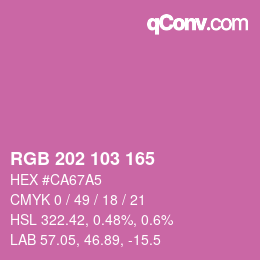 Color code: RGB 202 103 165 | qconv.com