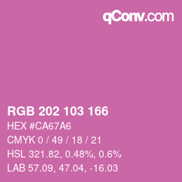 Farbcode: RGB 202 103 166 | qconv.com