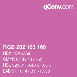 Color code: RGB 202 103 168 | qconv.com