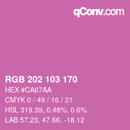 Color code: RGB 202 103 170 | qconv.com