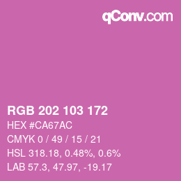 Color code: RGB 202 103 172 | qconv.com