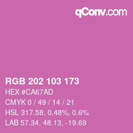 Color code: RGB 202 103 173 | qconv.com