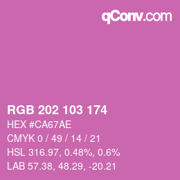 Color code: RGB 202 103 174 | qconv.com