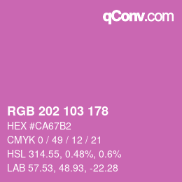 カラーコード: RGB 202 103 178 | qconv.com