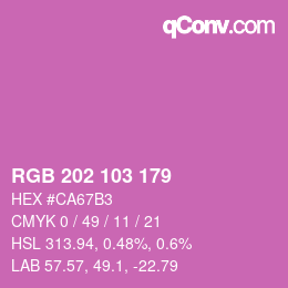 Color code: RGB 202 103 179 | qconv.com