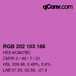 Color code: RGB 202 103 188 | qconv.com
