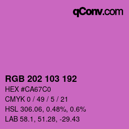 Color code: RGB 202 103 192 | qconv.com