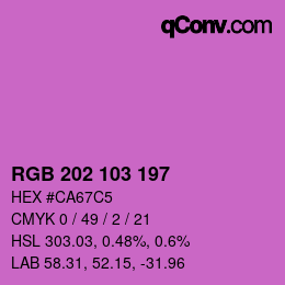 Color code: RGB 202 103 197 | qconv.com