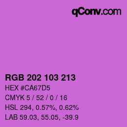 カラーコード: RGB 202 103 213 | qconv.com