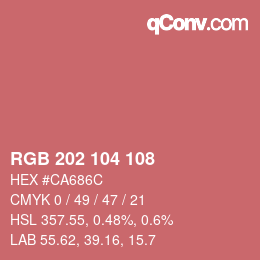 カラーコード: RGB 202 104 108 | qconv.com