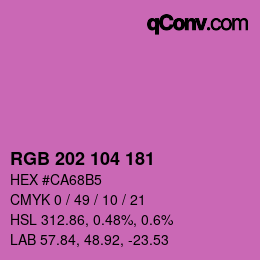 颜色代码: RGB 202 104 181 | qconv.com