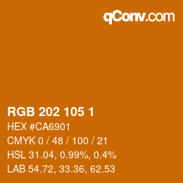 Color code: RGB 202 105 1 | qconv.com