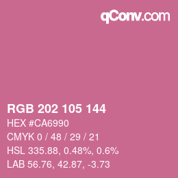 颜色代码: RGB 202 105 144 | qconv.com