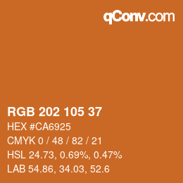 カラーコード: RGB 202 105 37 | qconv.com