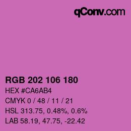 Color code: RGB 202 106 180 | qconv.com