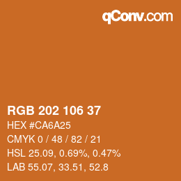 Color code: RGB 202 106 37 | qconv.com