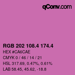 カラーコード: RGB 202 108.4 174.4 | qconv.com