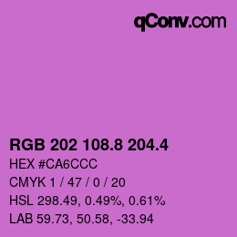 カラーコード: RGB 202 108.8 204.4 | qconv.com