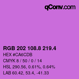 カラーコード: RGB 202 108.8 219.4 | qconv.com