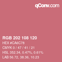 カラーコード: RGB 202 108 120 | qconv.com