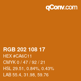 Color code: RGB 202 108 17 | qconv.com