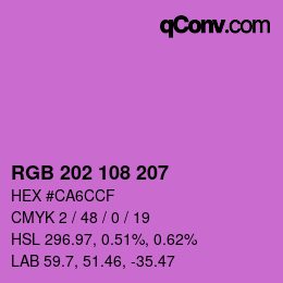 Color code: RGB 202 108 207 | qconv.com